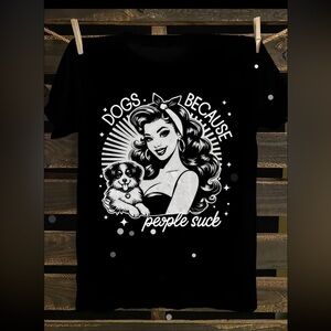 Dogs Because People Suck Graphic Tee - Black